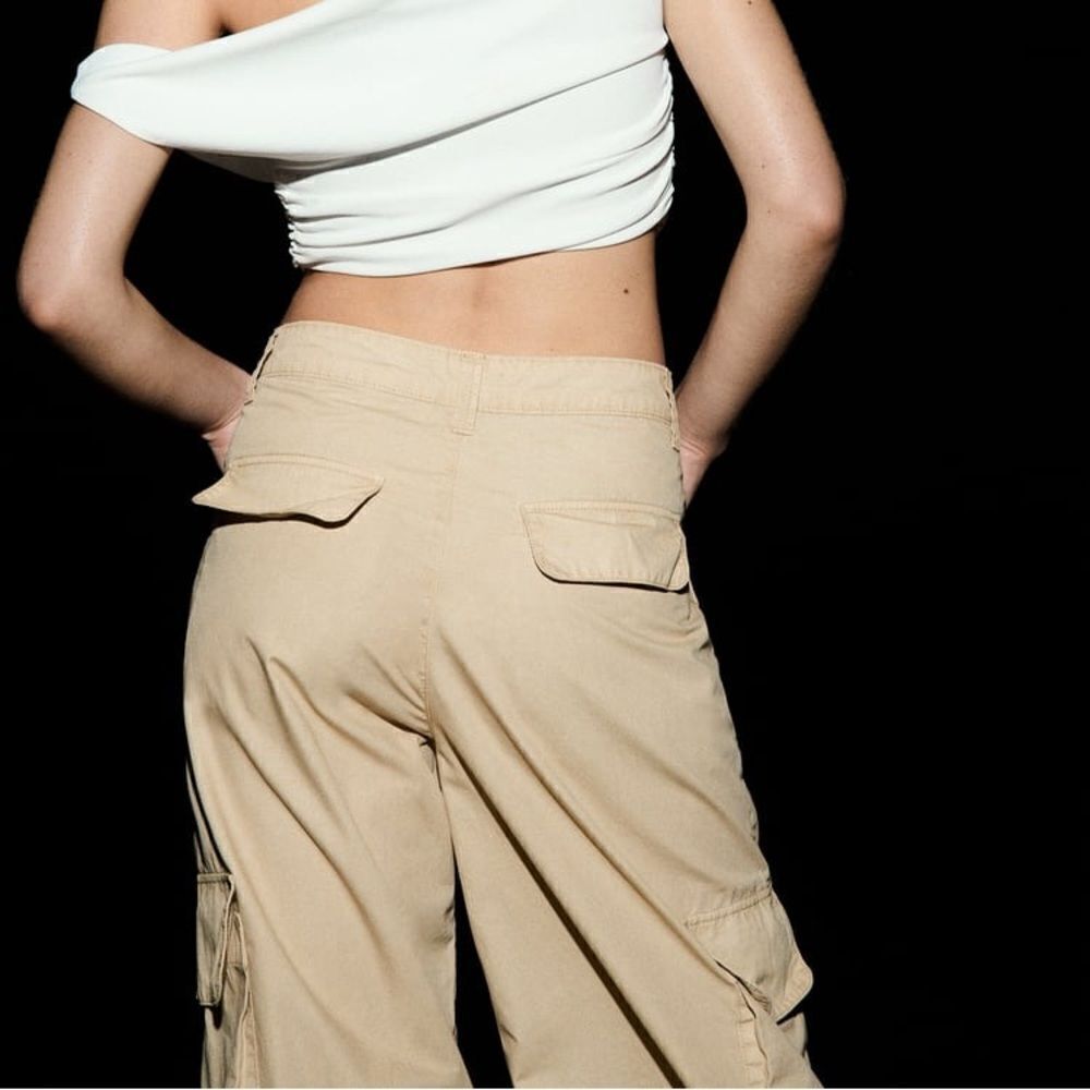 Zara Voluminous Pocketed Cargo Pants New - Picture 8 of 10